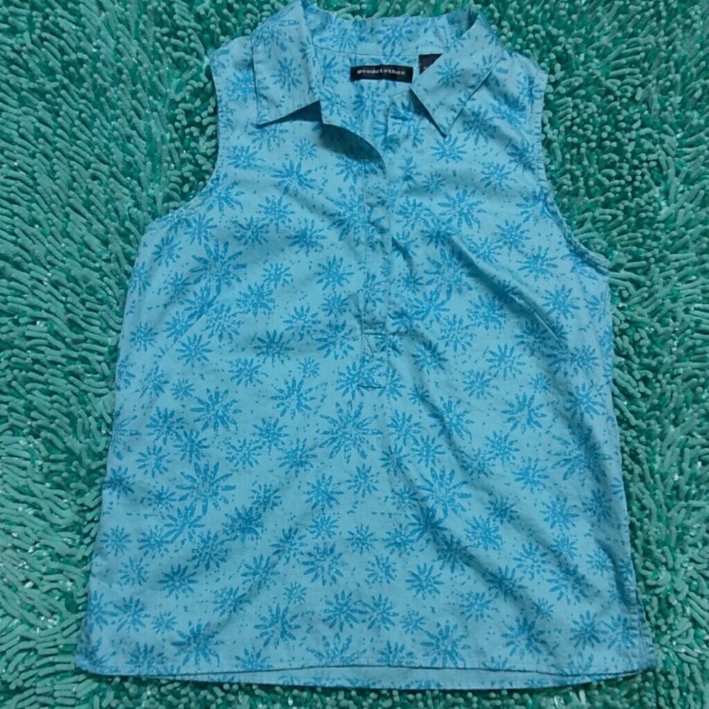 Blue Sleeveless Top